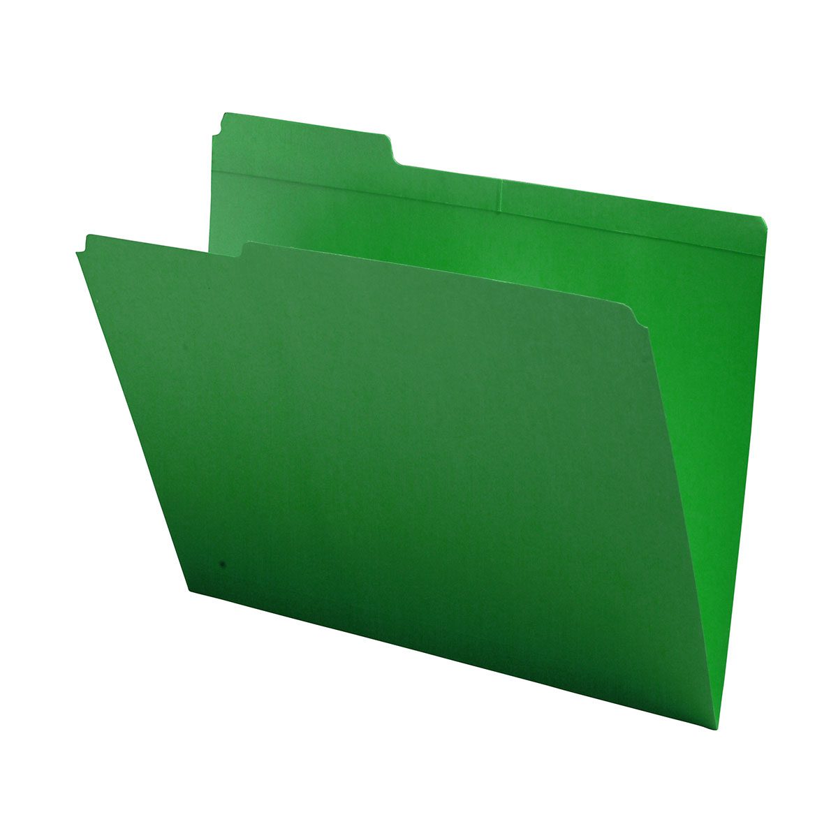 11 pt Green Folders, 1/3 Cut Reinforced Top Tab Assorted, Letter Size