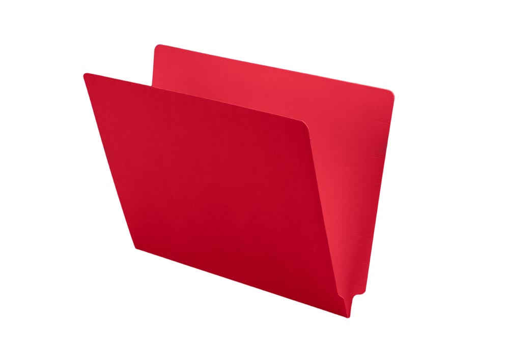 11 pt Color Folders, Full Cut End Tab, Letter Size, Red (Box of 100