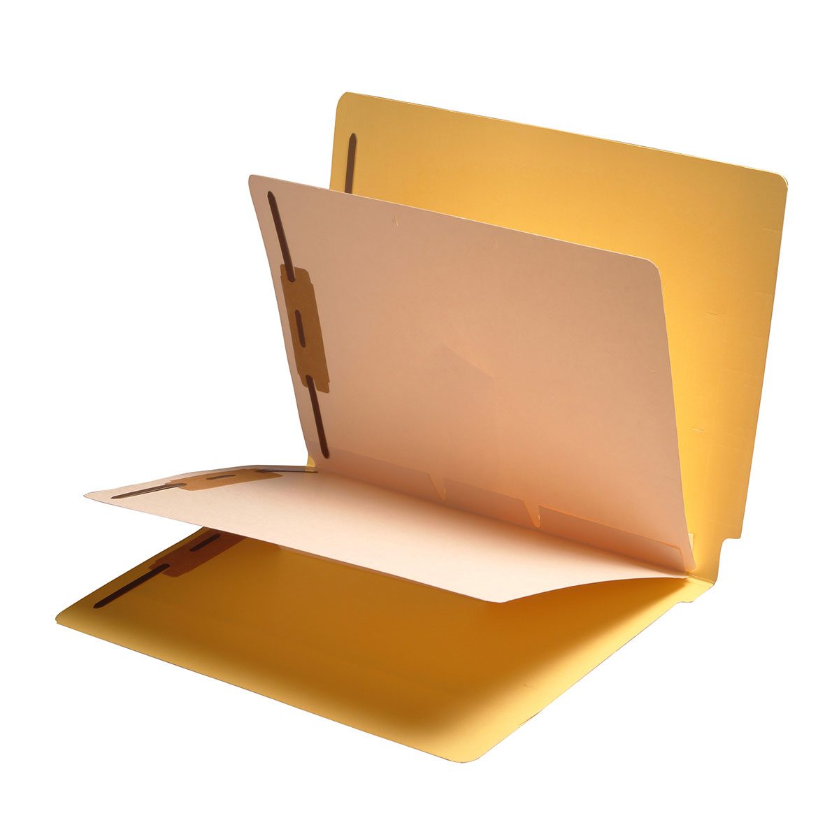 11 Pt. Yellow Folders, Full Cut End Tab, Letter Size, 2 Dividers ...