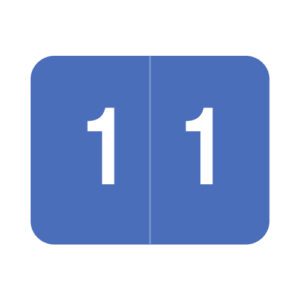 Smead DCCRN Compatible Numeric Labels, Number "1", Blue, Laminated Stock, 1-1/4" x 1" Individual Numbers - Roll of 500
