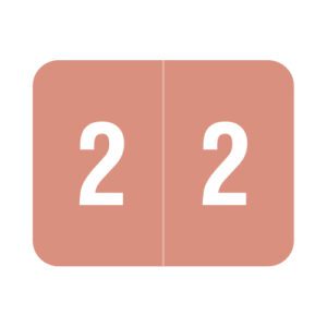 Smead DCCRN Compatible Numeric Labels, Number "2", Pink, Laminated Stock, 1-1/4" x 1" Individual Numbers - Roll of 500