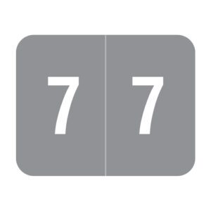 Smead DCCRN Compatible Numeric Labels, Number "7", Grey, Laminated Stock, 1-1/4" x 1" Individual Numbers - Roll of 500