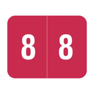 Smead DCCRN Compatible Numeric Labels, Number "8", Red, Laminated Stock, 1-1/4" x 1" Individual Numbers - Roll of 500