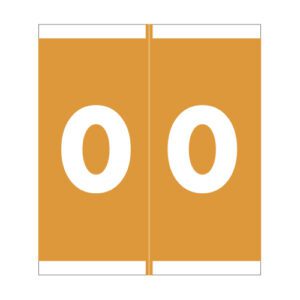Barkley NSFM Compatible Numeric Labels, Number "0", Orange, Laminated Stock, 1-11/16" x 1-1/2"Individual Numbers - Roll of 500 - Image 1