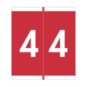 Barkley NSFM Compatible Numeric Labels, Number "4", Red, Laminated Stock, 1-11/16" x 1-1/2"Individual Numbers - Roll of 500