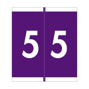 Barkley NSFM Compatible Numeric Labels, Number "5", Purple, Laminated Stock, 1-11/16" x 1-1/2"Individual Numbers - Roll of 500