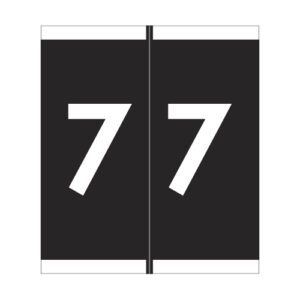 Barkley NSFM Compatible Numeric Labels, Number "7", Black, Laminated Stock, 1-11/16" x 1-1/2"Individual Numbers - Roll of 500