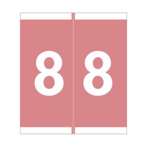 Barkley NSFM Compatible Numeric Labels, Number "8", Pink, Laminated Stock, 1-11/16" x 1-1/2"Individual Numbers - Roll of 500