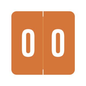Sav-Tyme 1700 Compatible Numeric Labels, Number "0", Orange, Laminated Stock, 1-1/2" X 1-1/2" Individual Numbers - Roll of 500 - Image 1
