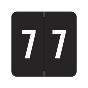 Sav-Tyme 1700 Compatible Numeric Labels, Number "7", Black, Laminated Stock, 1-1/2" X 1-1/2" Individual Numbers - Roll of 500 - Image 1