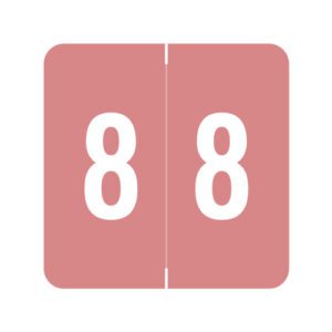 Sav-Tyme 1700 Compatible Numeric Labels, Number "8", Pink, Laminated Stock, 1-1/2" X 1-1/2" Individual Numbers - Roll of 500 - Image 1