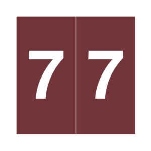 Data Visible Acme Compatible Numeric Labels, Number "7", Brown, Laminated Stock, 1-1/2" X 1-1/2", Individual Number - Roll of 500