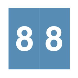 Data Visible Acme Compatible Numeric Labels, Number "8", Blue, Laminated Stock, 1-1/2" X 1-1/2", Individual Number - Roll of 500