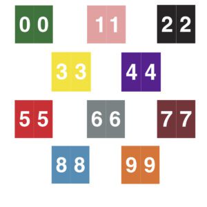 Data Visible Acme Compatible Numeric Labels, Laminated Stock, 1-1/2" X 1-1/2", Starter Set - 10 Rolls of 500