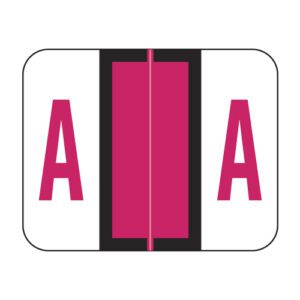 Tab / Smead BCCR Compatible Alpha Labels, Letter "A", Red, Laminated Stock, 1" X 1.25" Individual Letters - Roll of 500