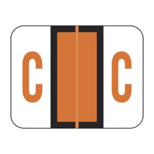 TPAV Compatible Alpha Labels, Letter "C", Dark Orange, Vinyl Stock,  1" X 1-1/4" Individual Letters - Roll of 500 - Image 1