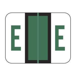 Tab / Smead BCCR Compatible Alpha Labels, Letter "E", Dark Green, Laminated Stock, 1" X 1-1/4" Individual Letters - Roll of 500