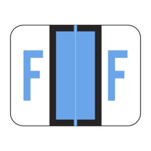 Tab / Smead BCCR Compatible Alpha Labels, Letter "F", Blue, Laminated Stock, 1" X 1-1/4" Individual Letters - Roll of 500