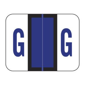 Tab / Smead BCCR Compatible Alpha Labels, Letter "G", Purple, Laminated Stock, 1" X 1-1/4" Individual Letters - Roll of 500