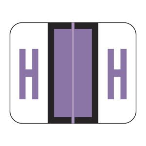 Tab / Smead BCCR Compatible Alpha Labels, Letter "H", Lilac, Laminated Stock, 1" X 1-1/4" Individual Letters - Roll of 500