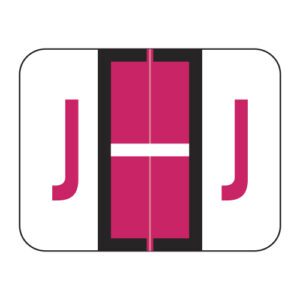Tab / Smead BCCR Compatible Alpha Labels, Letter "J", Red, Laminated Stock, 1" X 1-1/4" Individual Letters - Roll of 500