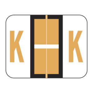 Tab / Smead BCCR Compatible Alpha Labels, Letter "K", Fluorescent Orange, Laminated Stock, 1" X 1-1/4" Individual Letters - Roll of 500
