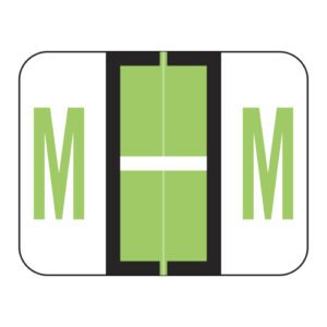Tab / Smead BCCR Compatible Alpha Labels, Letter "M", Fluorescent Green, Laminated Stock, 1" X 1-1/4" Individual Letters - Roll of 500