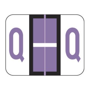 Tab / Smead BCCR Compatible Alpha Labels, Letter "Q", Lilac, Laminated Stock, 1" X 1-1/4" Individual Letters - Roll of 500