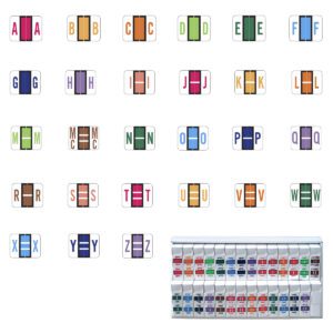 Tab/Smead BCCR Compatible Alpha Labels, Laminated Stock, 1" X 1 1/4", A-Z Plus Brown Mc Set - Tray - 27 Rolls of 500