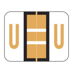 Tab / Smead BCCR Compatible Alpha Labels, Letter "U", Fluorescent Orange, Laminated Stock, 1" X 1-1/4" Individual Letters - Roll of 500