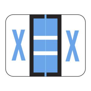 Tab / Smead BCCR Compatible Alpha Labels, Letter "X", Blue, Laminated Stock, 1" X 1-1/4" Individual Letters - Roll of 500