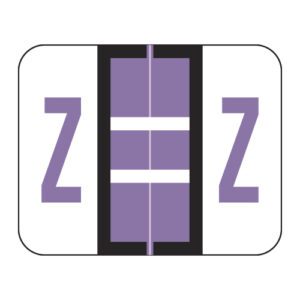 Tab / Smead BCCR Compatible Alpha Labels, Letter "Z", Lilac, Laminated Stock, 1" X 1-1/4" Individual Letters - Roll of 500