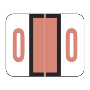 Smead BCCRN Compatible Numeric Labels, Number "0" , Pink, Laminated Stock, 1" X 1.25" Individual Numbers - Roll of 500