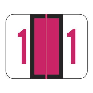 Smead BCCRN Compatible Numeric Labels, Number "1", Red, Laminated Stock, 1" X 1.25" Individual Numbers - Roll of 500