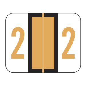 Smead BCCRN Compatible Numeric Labels, Number "2", Fluorescent Orange, Laminated Stock, 1" X 1.25" Individual Numbers - Roll of 500