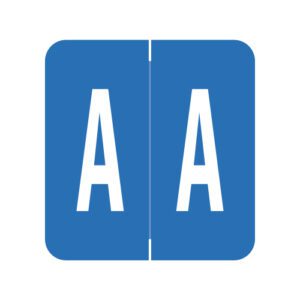 GBS Compatible Alpha Labels, Letter "A", Blue, Laminated Stock, 1-5/16" X 1-1/4" Individual Numbers - Roll of 250