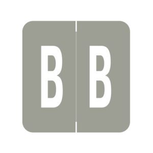 GBS Compatible Alpha Labels, Letter "B", Gray, Laminated Stock, 1-5/16" X 1-1/4" Individual Numbers - Roll of 250
