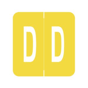 GBS Compatible Alpha Labels, Letter "D", Yellow, Laminated Stock, 1-5/16" X 1-1/4" Individual Numbers - Roll of 250