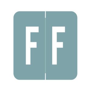 GBS Compatible Alpha Labels, Letter "F", Light Blue, Laminated Stock, 1-5/16" X 1-1/4" Individual Numbers - Roll of 250