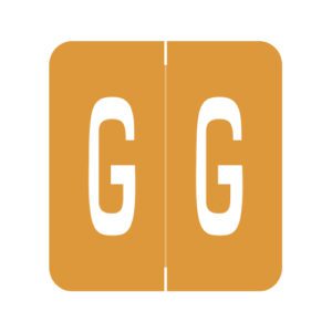 GBS Compatible Alpha Labels, Letter "G", Orange, Laminated Stock, 1-5/16" X 1-1/4" Individual Numbers - Roll of 250