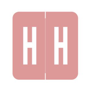 GBS Compatible Alpha Labels, Letter "H", Pink, Laminated Stock, 1-5/16" X 1-1/4" Individual Numbers - Roll of 250