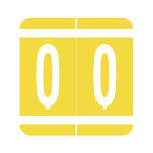 GBS Compatible Alpha Labels, Letter "Q", Yellow, Laminated Stock, 1-5/16" X 1-1/4" Individual Numbers - Roll of 250 - Image 1