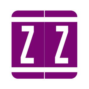 GBS Compatible Alpha Labels, Letter "Z", Purple, Laminated Stock, 1-5/16" X 1-1/4" Individual Numbers - Roll of 250 - Image 1