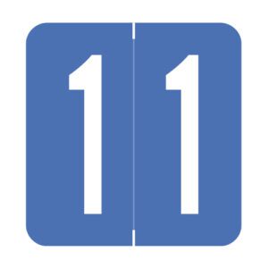 GBS Compatible Numeric Labels, Number "1", Blue, Laminated Stock, 1-5/16" X 1-1/4" Individual Numbers - Roll of 500