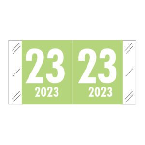 2023 Year Labels, Light Green, Col'R'Tab Compatible, Laminated Stock, 3/4" X 1-1/2" - Roll of 1000