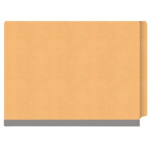 Heavy Duty End Tab Color Folders, 18 pt Letter Size, 2″ expansion, 1 Divider, Gold (Box of 10) - Image 3