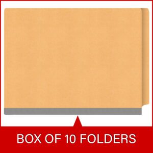 Heavy Duty End Tab Color Folders, 18 pt Letter Size, 2″ expansion, 1 Divider, Gold (Box of 10) - Image 6