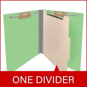 Heavy Duty End Tab Color Folders, 18 pt Letter Size, 2″ expansion, 1 Divider, Green (Box of 10) - Image 8