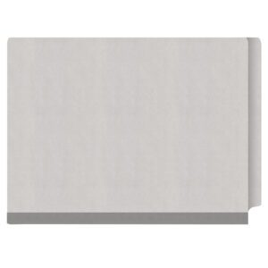 Heavy Duty End Tab Color Folders, 18 pt Letter Size, 2″ expansion, 1 Divider, Grey (Box of 10) - Image 3