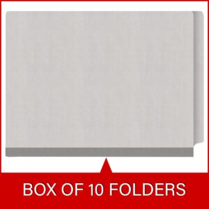 Heavy Duty End Tab Color Folders, 18 pt Letter Size, 2″ expansion, 1 Divider, Grey (Box of 10) - Image 6